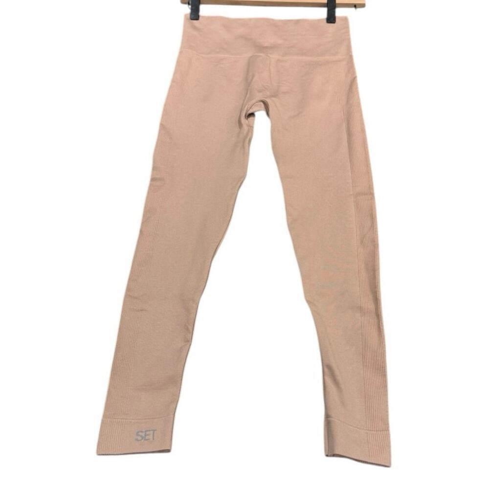 Set Active SculptFlex Seamless High Rise Leggings Ribbed Pants‎ Gym Size Small